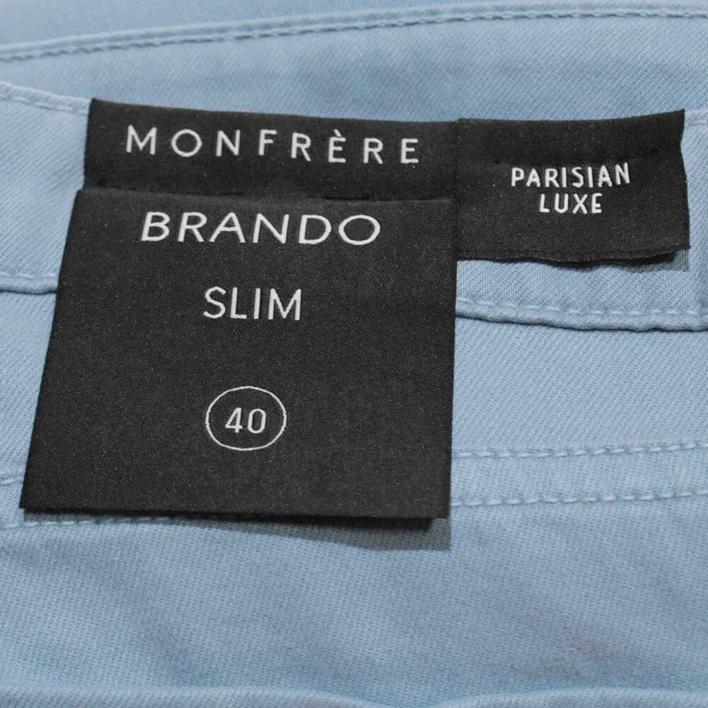 Monfrere NWT 5 Pocket Jeans Size 40 US Slim Fit Brando Blue Cotton Blend